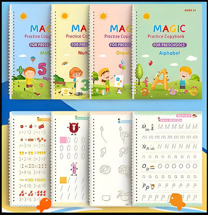 Magic Practice Copybook - (4 Book + 10 Refill)