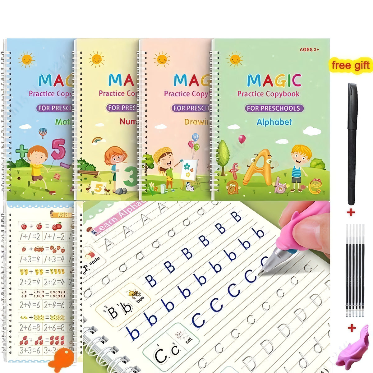 Magic Practice Copybook - (4 Book + 10 Refill)