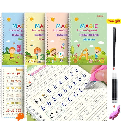 Magic Practice Copybook - (4 Book + 10 Refill)